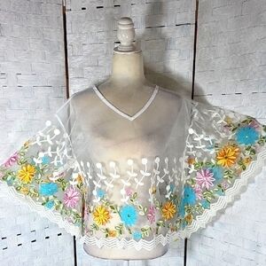 RACHEL ZOE Embroidered Sheer Top